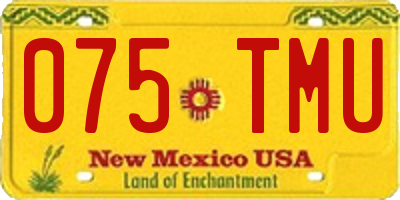 NM license plate 075TMU