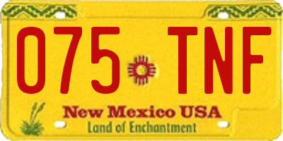NM license plate 075TNF
