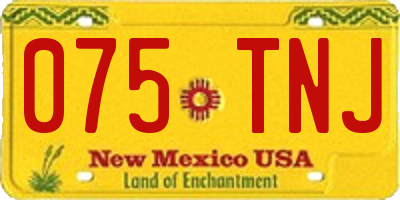 NM license plate 075TNJ