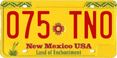 NM license plate 075TNO