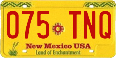 NM license plate 075TNQ