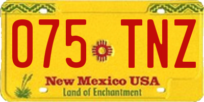 NM license plate 075TNZ