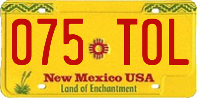 NM license plate 075TOL