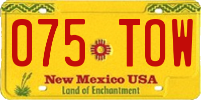 NM license plate 075TOW