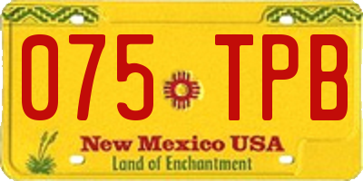NM license plate 075TPB