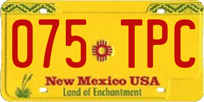 NM license plate 075TPC
