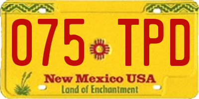 NM license plate 075TPD