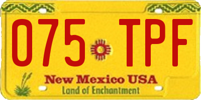 NM license plate 075TPF