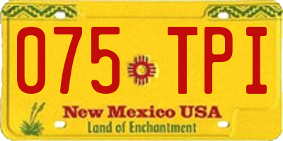 NM license plate 075TPI
