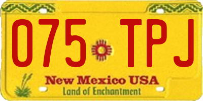 NM license plate 075TPJ