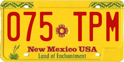 NM license plate 075TPM