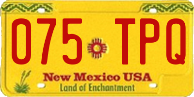 NM license plate 075TPQ