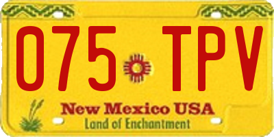 NM license plate 075TPV