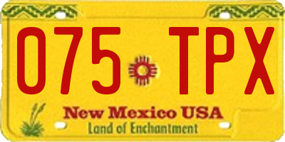 NM license plate 075TPX