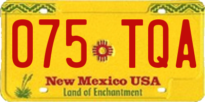 NM license plate 075TQA