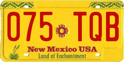 NM license plate 075TQB