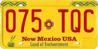 NM license plate 075TQC