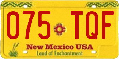 NM license plate 075TQF