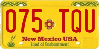 NM license plate 075TQU