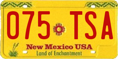 NM license plate 075TSA