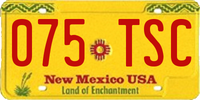 NM license plate 075TSC