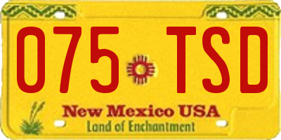 NM license plate 075TSD