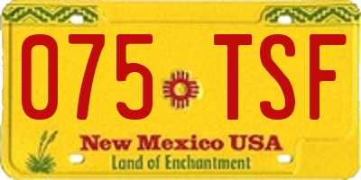 NM license plate 075TSF
