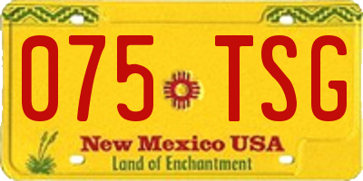 NM license plate 075TSG