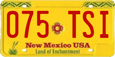 NM license plate 075TSI
