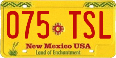 NM license plate 075TSL