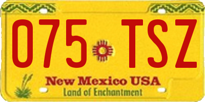 NM license plate 075TSZ