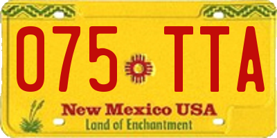 NM license plate 075TTA