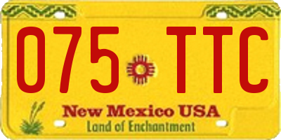 NM license plate 075TTC