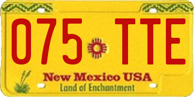 NM license plate 075TTE