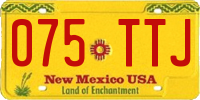 NM license plate 075TTJ