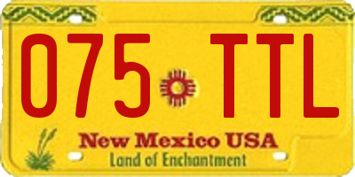 NM license plate 075TTL