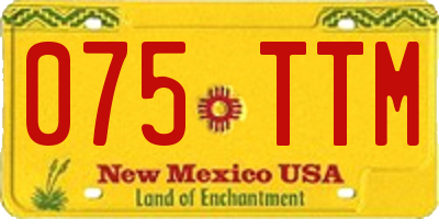 NM license plate 075TTM