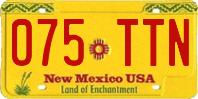 NM license plate 075TTN
