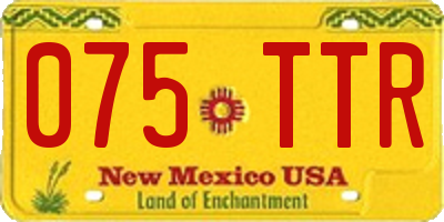 NM license plate 075TTR