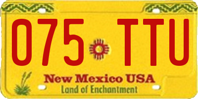 NM license plate 075TTU