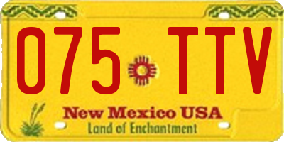 NM license plate 075TTV