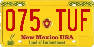 NM license plate 075TUF