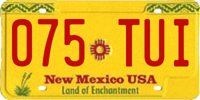 NM license plate 075TUI