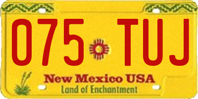 NM license plate 075TUJ