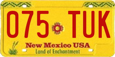 NM license plate 075TUK