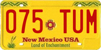 NM license plate 075TUM