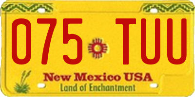 NM license plate 075TUU