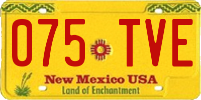 NM license plate 075TVE