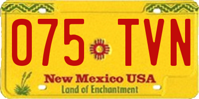 NM license plate 075TVN