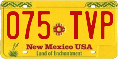 NM license plate 075TVP